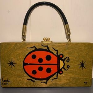 Collectors Enid Collins lady bug wooden box purse.